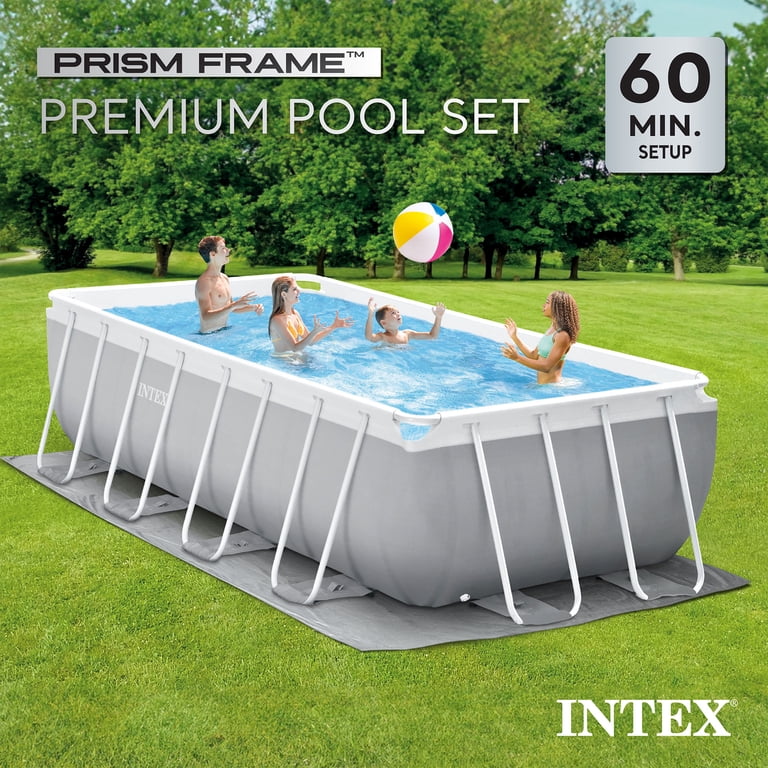 Intex Prism Frame Rectangular Swimming Pool Set, 16Ft X 8Ft X 42In