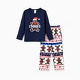 thumbnail image 3 of PatPat Christmas Pajamas Family Matching Pajamas Sets Long Sleeve 2 Piece Holiday Pjs with Cute Gingerbread Man Pattern for Kids Girls Boy with Socks, Royal Blue, 8-9 Years, 3 of 12