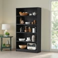 thumbnail image 3 of MAYEERTY Black 4-Shelf Modern Wood Bookcase, 48" Tall, for Bedroom, Living Room, and Manga Library, 3 of 6
