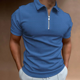 thumbnail image 2 of Camisetas de hombre con cuello y músculos, camisetas azules para hombre, camisetas tipo polo sin logotipo, camisetas de gimnasio lisas con cremallera, ropa ajustada de verano talla XL para hombre 2024, 2 of 5