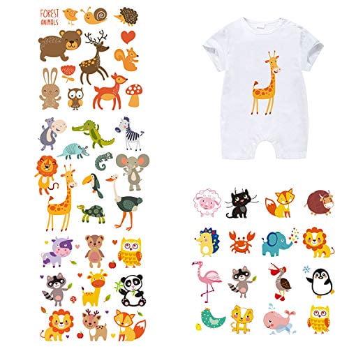 Animal DIY Printing Iron On Clothes Patches Heat Transfer Stickers Appliques CA 