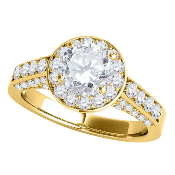 Aonejewelry 1 Carat Halo Engagement Diamond Ring Crafted In 14k Yellow Gold