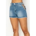 thumbnail image 3 of Side Lace-up Detailed Denim Shorts frayed mini denim, 3 of 5