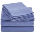 thumbnail image 3 of Jersey Sheets Queen [4-Piece, Dark Blue] Cotton Bed Sheets - Extra Soft Cotton Sheet Set, Cozy T-Shirt All Season Heather Sheets - Deep Pocket Fitted Sheet, Flat Sheet, Pillow Cases, 3 of 4
