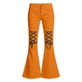 thumbnail image 4 of KEXE Pants Girls Teen Girls Crisscross Knee Flare Bell Bottom Jeans Stretch Spring Teen Street Denim Trousers（Orange，13-14 Years）, 4 of 4