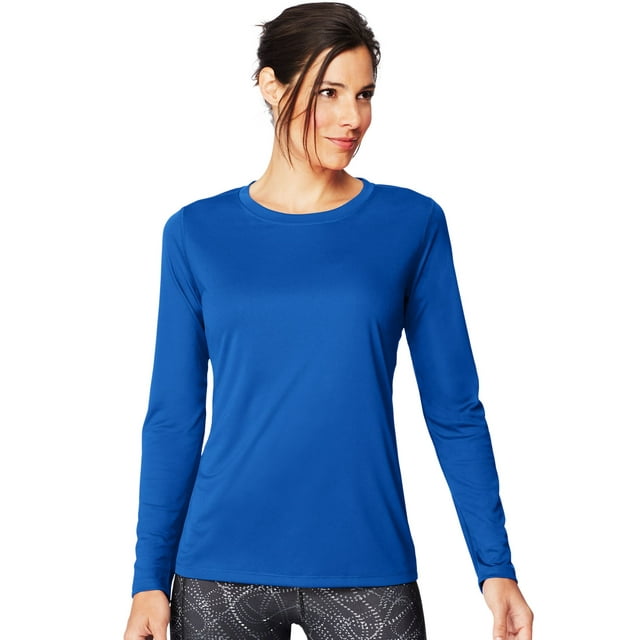 Hanes T-Shirt à Manches Longues Sport Cool DRI Performance pour Femmes, 2TG, Bleu Génial