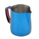 thumbnail image 5 of Taza de café de acero inoxidable de 350 ml, hermosa jarra para espumar leche para Latte Art azul, 5 of 8