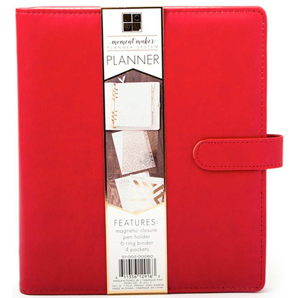 DCWV Moment Maker Planner System 6Ring Binder 8.25"X9.5"Red Walmart