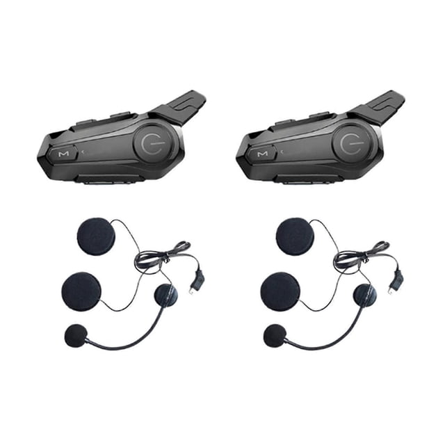 2X Motorcycle Bluetooth Helmet Intercom Universal Pairing Interphone Headset with CNC Noise Reducti