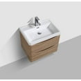 thumbnail image 2 of Eviva Smile 24" White Oak Wall Mount Modern Bathroom Vanity w/ White Integrated Top, 2 of 5