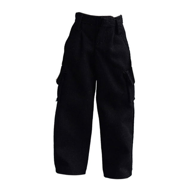 Figura de acción a escala 1:12, ropa, pantalones de vestir, mini muñeca de tela, accesorios de vestuario de moda para figuras de muñecos masculinos de Negro