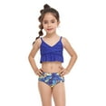 thumbnail image 2 of Odeerbi Mommy and Me Swimsuits Parent-Child Ruffles Split Two Piece Swimwear High Waist Top Tie Bikini Set Girls, 2 of 7