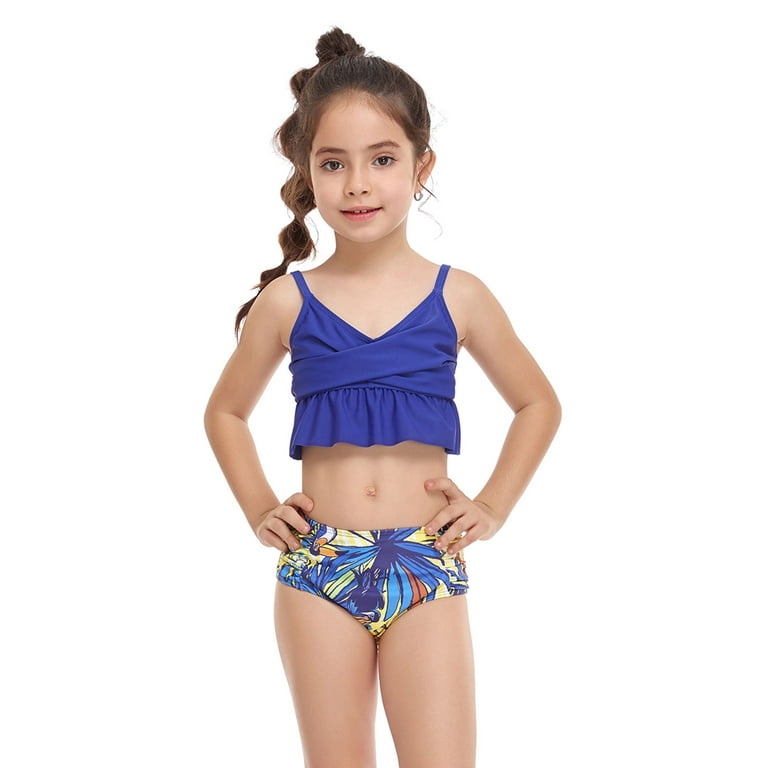 Tie Dye Two Piece Children's Swimwear Bathing Suit 5-14 Years Girl Swimsuit  Kids Blue Teenage Girl Bikini Set Toddler Biquinis