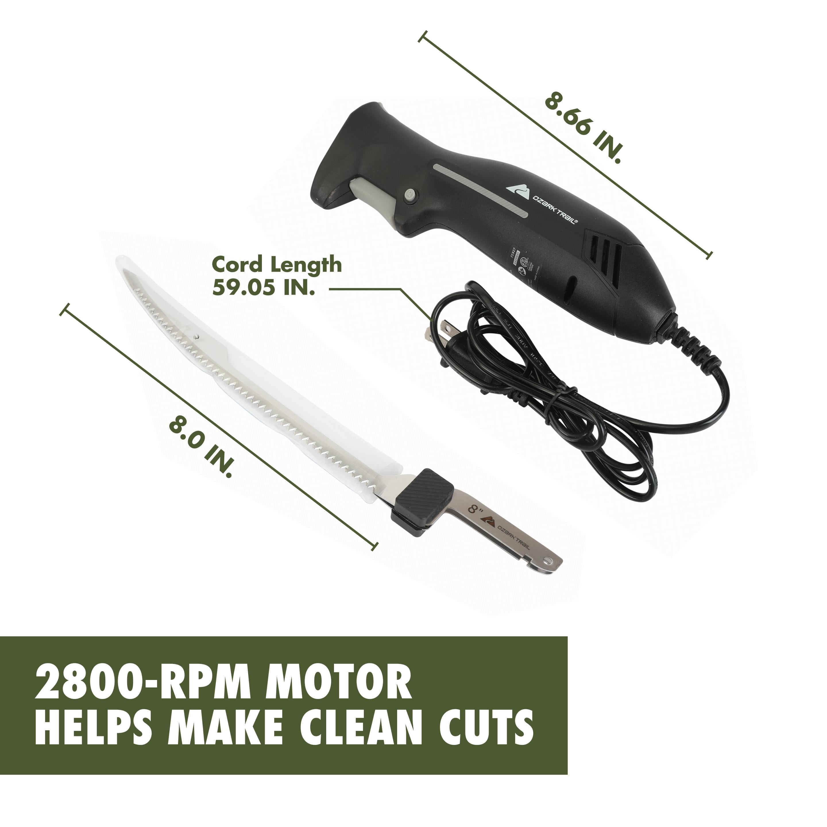 Ozark Trail Electric Fillet Knife – 8” Stainless Steel Blade with Powerful Motor