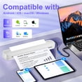 thumbnail image 3 of BAOKALER Portable Thermal Printer, Wireless Bluetooth Inkless for US Letter & A4, 203DPI Compact Travel Printer Compatible with iOS Android Laptop for Home Office School, 3 of 10