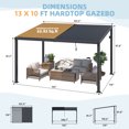 thumbnail image 5 of AECOJOY 13' x 10' Louvered Gazebo Pergola, 10x13 Outdoor Hardtop Wall-Mounted Lean to Gazebo with Adjustable Metal Rainproof Patio Roof, Pergolas and Gazebos Clearance, Heavy Duty Awnings for Patio, 5 of 9