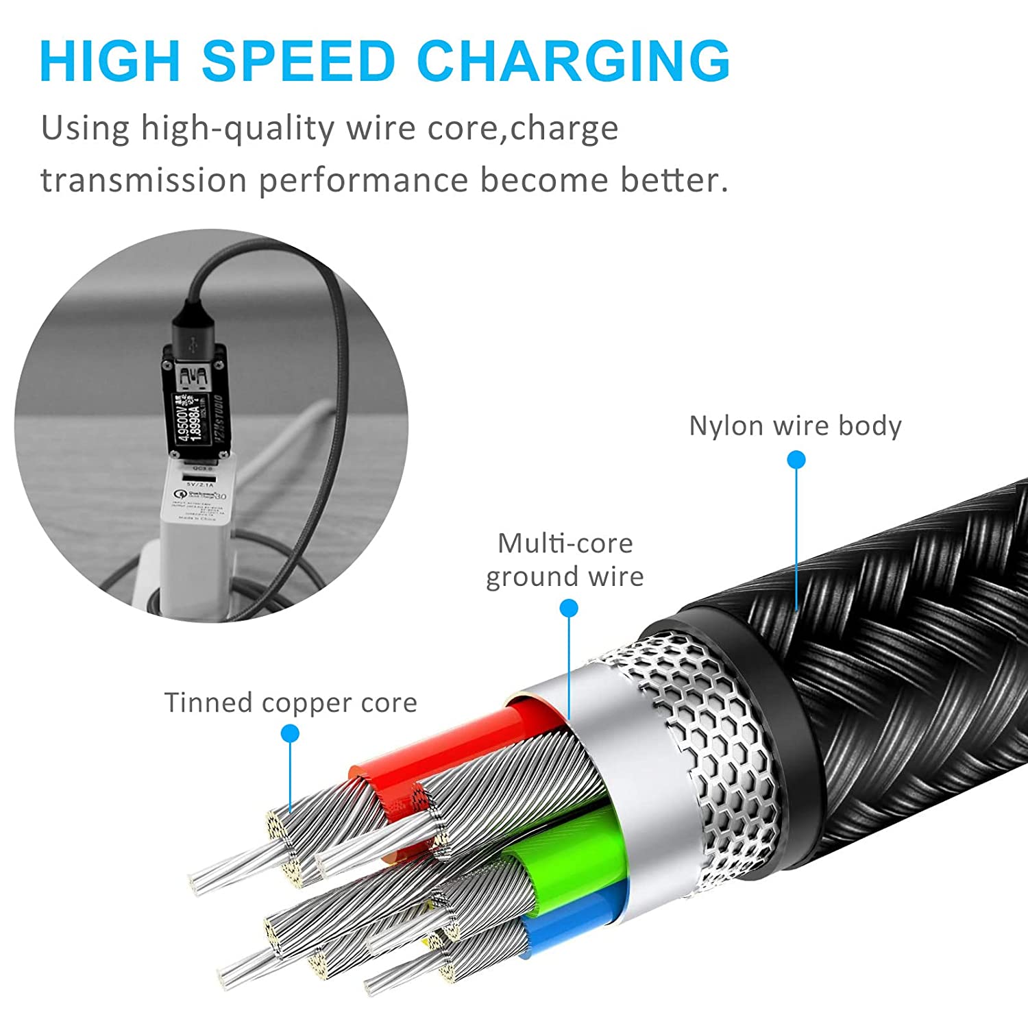 RGHJAR-Travel Essentials, 4 in 1 Multi Charging Cable 2Pack 6.6ft Multiple Charger Cord USB A to USB C/Micro USB Connector for Cell Phone/Tablets/Galaxy/Pads and More