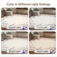 thumbnail image 7 of ODIKA 9'x12' Washable Area Rug Purple Beige Wreath Trailing Vines Scattered Buds Pink for Dining Room, Basement, Large Office, Non-Slip Chair-Friendly, 7 of 7