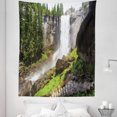 thumbnail image 1 of American Tapestry, Vernal Fall Yosemite National Park Alpine Forest Rocks Wild Natural Scenic Photo, Fabric Wall Hanging Decor for Bedroom Living Room Dorm, 5 Sizes, White Green, by Ambesonne, 1 of 1