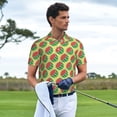 thumbnail image 5 of Balery Summer Watermelon Printed Men’s Short Sleeve Polo Shirt, Midweight Men's Shirt,Golf Polo shirts -4X-Large, 5 of 8
