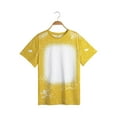 thumbnail image 2 of B91xZ Chemises et Hauts pour Filles 2024 Manches Courtes Col Rond Imprimé Haut Côtelé, Jaune 8-9 Ans, 2 of 3