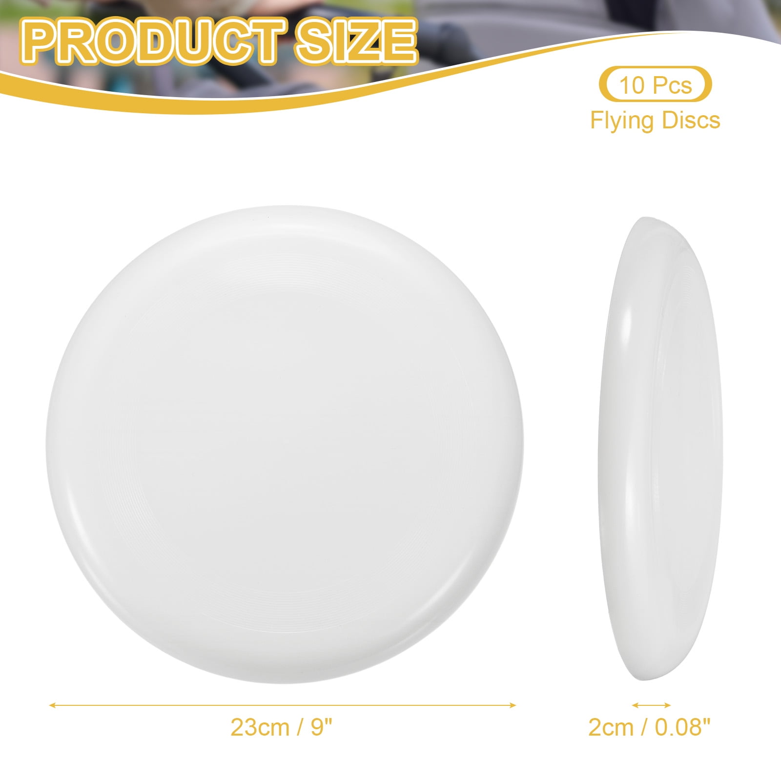 Uxcell Flying Disc Colorful Plastic Flying Disk Flyer for Outdoor Sports Training Playing Lawn Game White