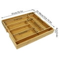 WKWKER Expandable Utensil Holder Bamboo Flatware Storage Tray