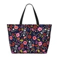 thumbnail image 2 of Gaeub Dancing Skeletons Floral Garden Beach Travel Bag, Multi-Pocket Beach Bag, Summer Vacation Bag, Beach Essentials Tote, 2 of 7