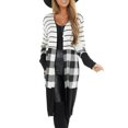 thumbnail image 6 of Munlar Long Sleeve Womens Dress Coat Plaid Cardigan Christmas Winter Coat for Women, 6 of 7