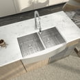 thumbnail image 3 of Logmey 36"x20"Kitchen Sink Double Bowl 50/50 Stainless Steel Brushed with Drainer Apron Front, 3 of 9