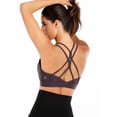 thumbnail image 3 of RUNNING GIRL Women’s Strappy Sports Bra Medium Support – Criss Cross Back Yoga Bra with Removable Pads, 3 of 5