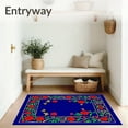 thumbnail image 3 of ODIKA 4'x6' Machine Washable Non-Slip Area Rug, Elegant Blossoming Haven Ornamental Display High Traffic Rug, Blue, 663400, 3 of 7