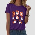 thumbnail image 2 of TOWED22 Halloween Boo Shirts for Women Funny Halloween Ghost Tshirts Fall Spooky Pumpkin Gift Top(Purple,M), 2 of 5