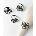 thumbnail image 4 of Fennco Styles Coastal Octopus Metal Napkin Rings, Set of 4 - Pewter Nautical Napkin Holders for Home Décor, Dining Table, Banquets, Family Gathering and Special Occasions, 4 of 8