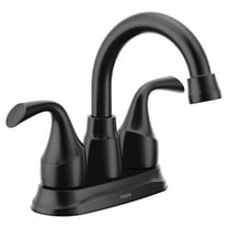 Moen Idora Matte Black Two-Handle Centerset Bathroom Sink Faucet with Drain Assembly