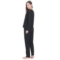 thumbnail image 3 of Indefini Women's Cotton Pajama Set Long Sleeve Sleepwear Pjs Top and Pants Lounge Set, Size S-XL, 3 of 6