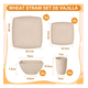 thumbnail image 2 of Cuadrada Vajilla Juego Cocina Paja Trigo Plato Tazas Kit Xtellar beige, 2 of 3