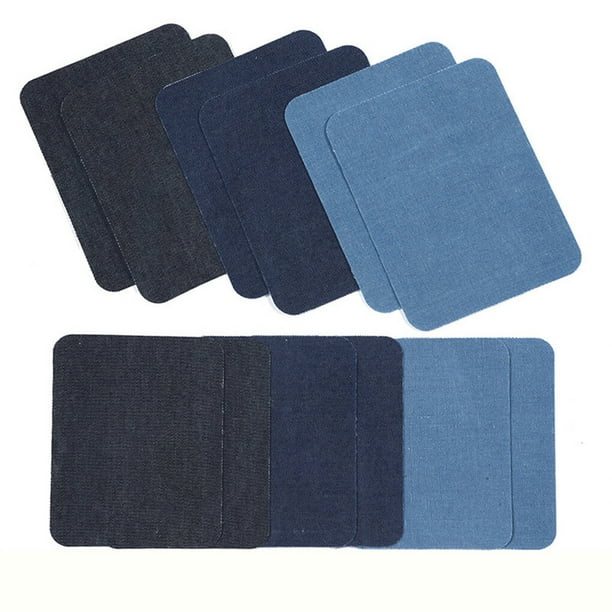 Pack of 12 Denim Patch DIY Clothing Outside Inside Decoration Self-adhesive  Patches Set Pants Jeans Repair for Shirt Jacket 3 Colors 