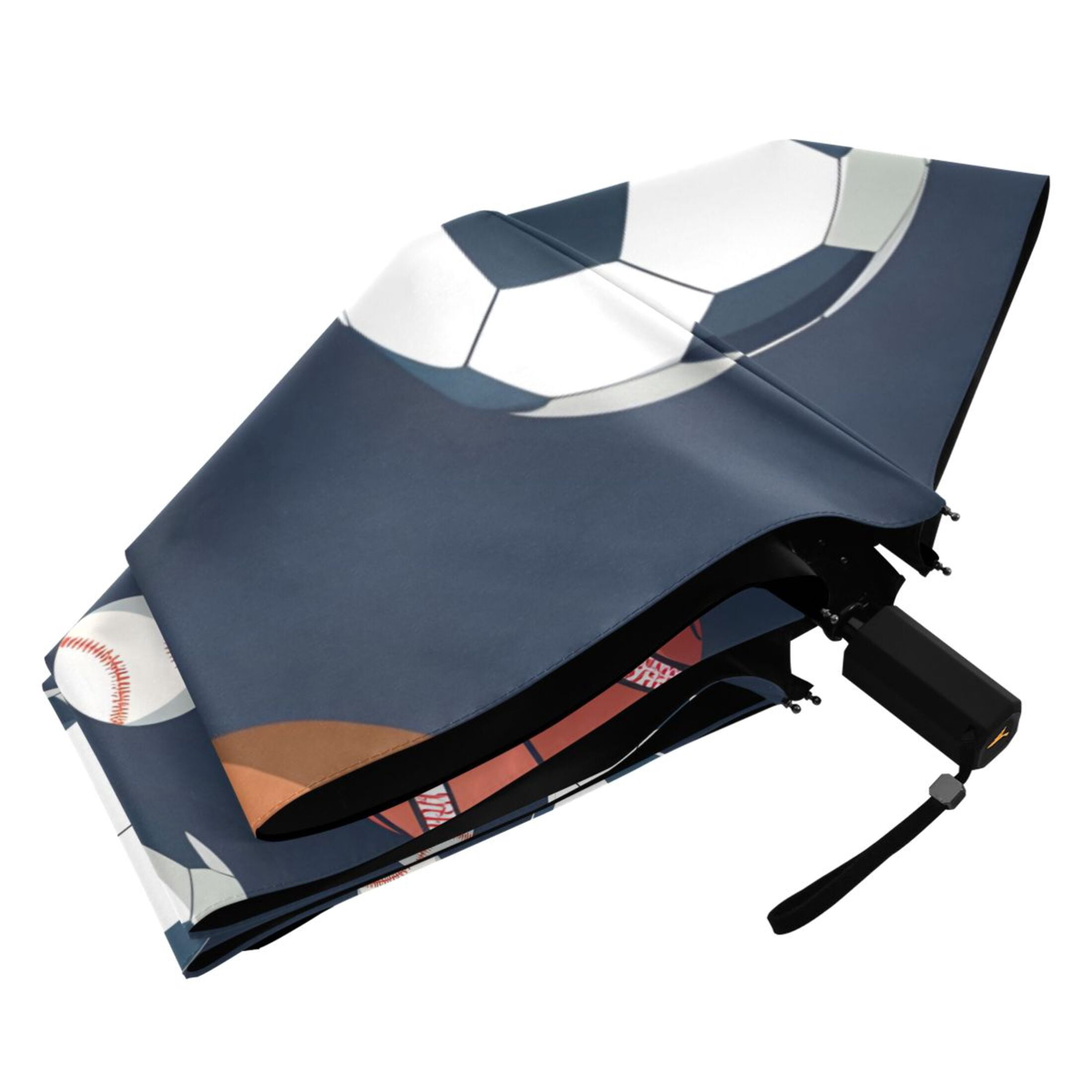 ALAZA Football Baseball UPF 50+ Compact Folding Umbrella for Rain Travel Umbrella Packable