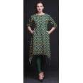 thumbnail image 4 of Bimba Green Lotus Floral Indian Tunic Tops For Girls Printed Casual Top For Women Ethnic Kurti XXX-Large, 4 of 6