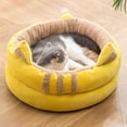 thumbnail image 3 of Cama para gatos con cueva para gatos, tienda de campaña lavable para gatos y perros, cama para perros de invierno, nido para mascotas para gatos, gatitos, cachorros, cómodo cojín para gatos con base, 3 of 5