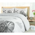 thumbnail image 5 of Ambesonne Ferris Wheel Duvet Cover Set, Park Silhouette City, 2-Calking, Grey Pale Grey and White, 5 of 7