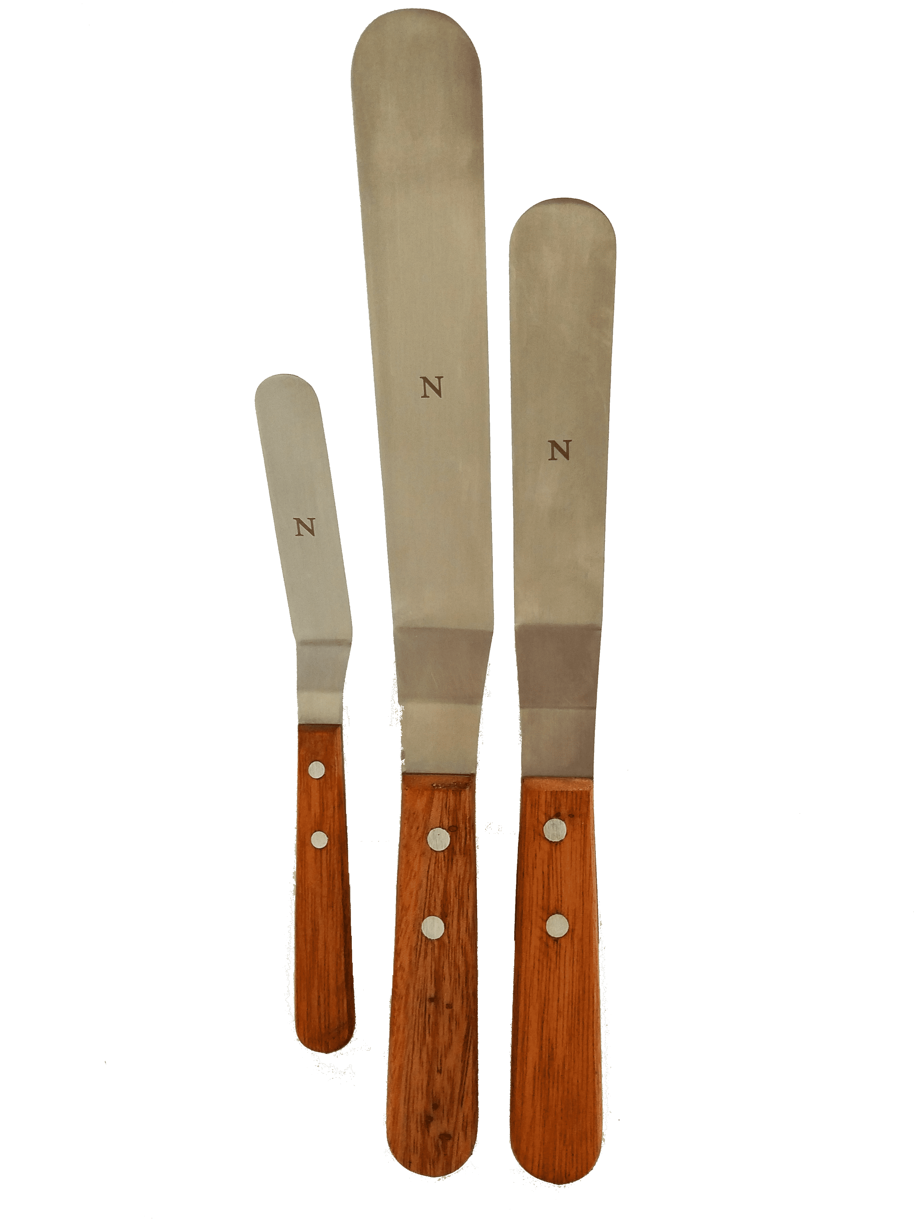Offset Stainless Steel Spatula Set with Wood Handle - Professional Cake Decorating Tools, Icing