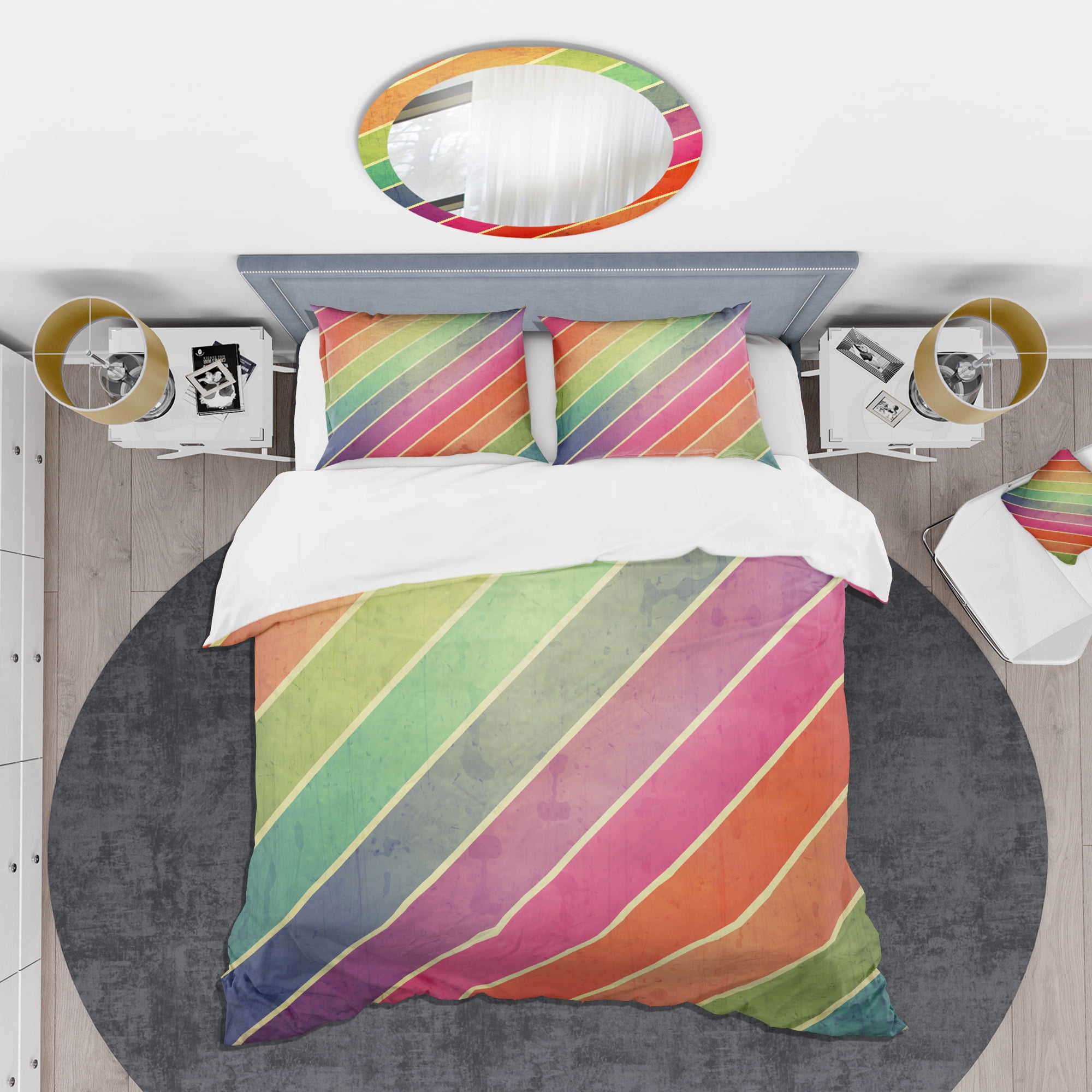 Designart 'Geometrical Retro Design IV' Mid-Century Modern Duvet Cover Set