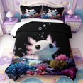 thumbnail image 2 of Manfei Kawaii Axolotl Pattern Twin Quilt Set,3D Print Salamander Twin Coverlet Set,2-Piece,1 Bedspread and 1 Pillowcase, 2 of 7