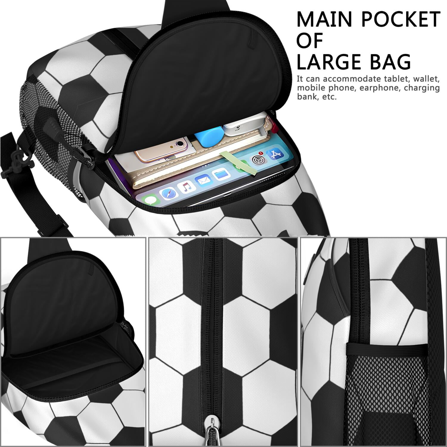Softball and Volleyball Sling Backpack for Sports Enthusiasts – Lightweight Durable Polyester Bag with Ergonomic Fit, Secure Zippers, Partitioned Compartments