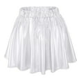 thumbnail image 6 of KHONTS Shiny Pleated Mini Skirt Metallic Skater Skirt, Great for Concerts and Cheerleader - Classic Style, Sparkly Skirt White XXL, 6 of 6