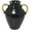 Black Jug Inspired Solid Amphora 17" x 14" x 19", variant on DecMode 19" Jug Inspired Black Ceramic Vase with Rattan Wrapped Handles
