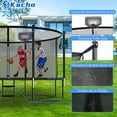 thumbnail image 4 of Kacho Trampoline 12FT, Trampoline with Enclosure Net, Sprinkler, Light, Ladder, Outdoor Recreational Trampoline with Basketball Hoop, No Gap Design Trampoline for 3-4 Kids And 1-2 Adults, 4 of 6