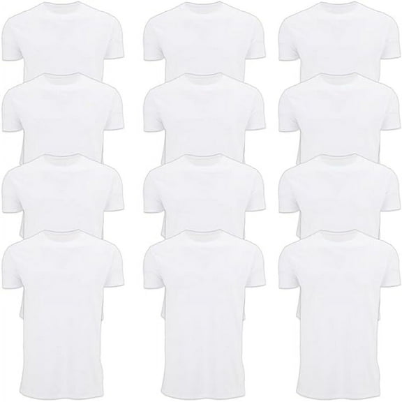 BILLIONHATS 12 Pack Plus Size Men Cotton T-Shirt Bulk Big Tall Short Sleeve Lightweight Tees